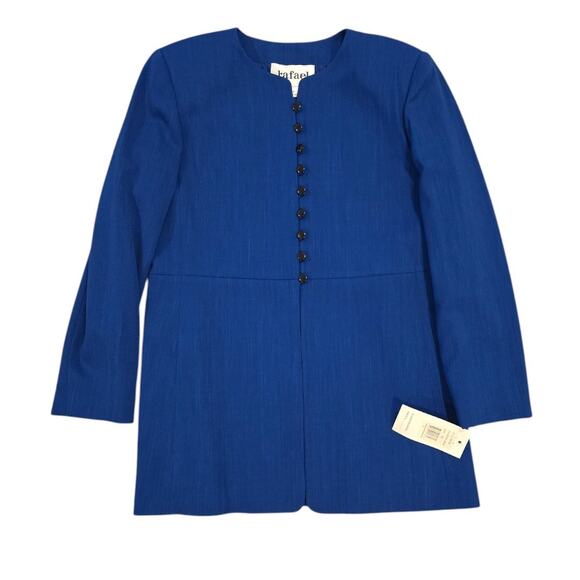 Cobalt Blue Vintage Rafael Button Down Blazer Dress Jacket Size 12 NWT - Picture 5 of 5